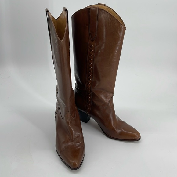 Bally Made In Italy Tall Leather Women’s Boots Size 8 - Picture 1 of 16